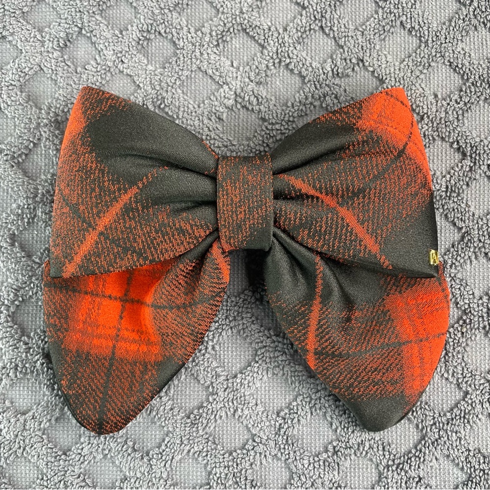 ALEXANDRE DE PARIS PLAID BOW CLIP